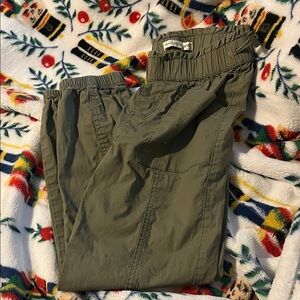 Olive Green Elastic Waist Pants